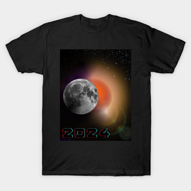 Solar Eclipse 2024 T-Shirt by DvsPrime8